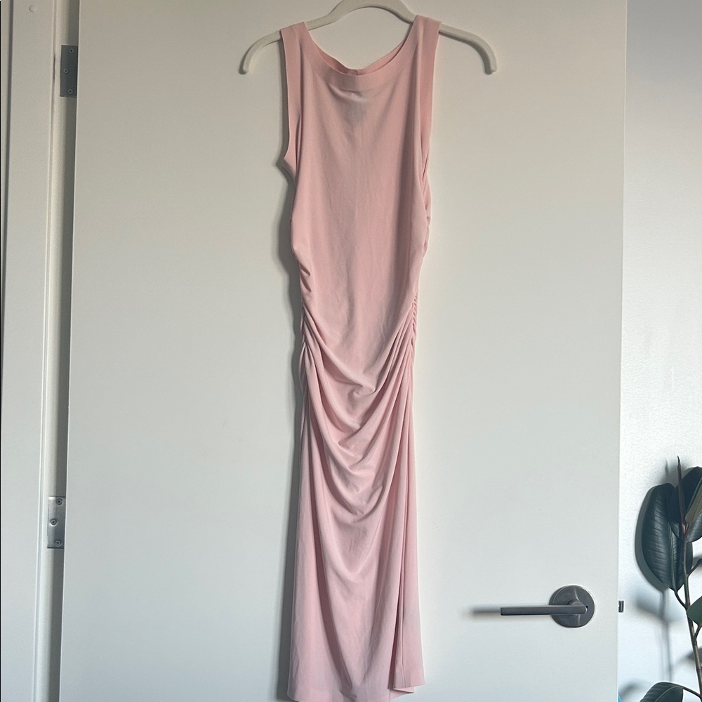 Norma Kamali Sexy Pink Ruched Midi Dress - NWOT